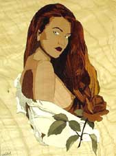 La femme  la rose
